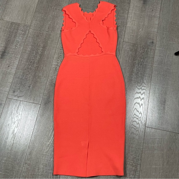 A.L.C. Scalloped Sheath Bodycon Bandage Midi Dress - Picture 7 of 9